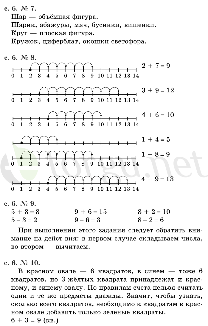 Страница (упражнение) 6 учебника. Страница 6 ГДЗ решебник по математике 1 класс Рудницкая, Кочурова, Рыдзе