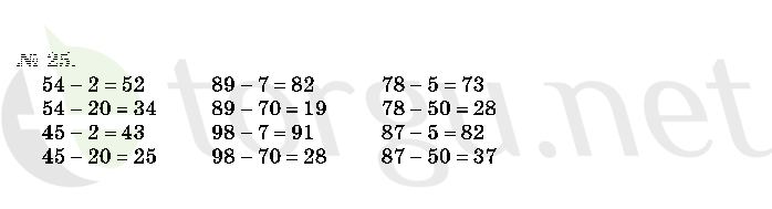 Страница (упражнение) 25 учебника. Ответ на вопрос упражнения 25 ГДЗ решебник по математике 2 класс Истомина