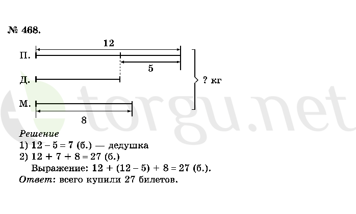 Страница (упражнение) 468 учебника. Ответ на вопрос упражнения 468 ГДЗ решебник по математике 2 класс Истомина