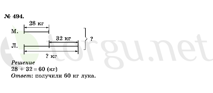 Страница (упражнение) 494 учебника. Ответ на вопрос упражнения 494 ГДЗ решебник по математике 2 класс Истомина