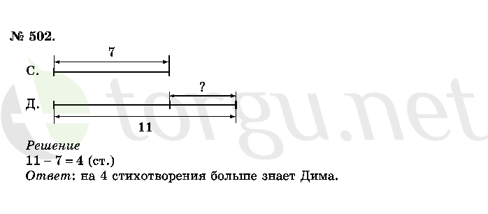 Страница (упражнение) 502 учебника. Ответ на вопрос упражнения 502 ГДЗ решебник по математике 2 класс Истомина