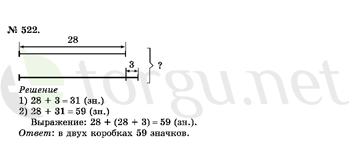 Страница (упражнение) 522 учебника. Ответ на вопрос упражнения 522 ГДЗ решебник по математике 2 класс Истомина