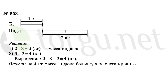 Страница (упражнение) 553 учебника. Ответ на вопрос упражнения 553 ГДЗ решебник по математике 2 класс Истомина