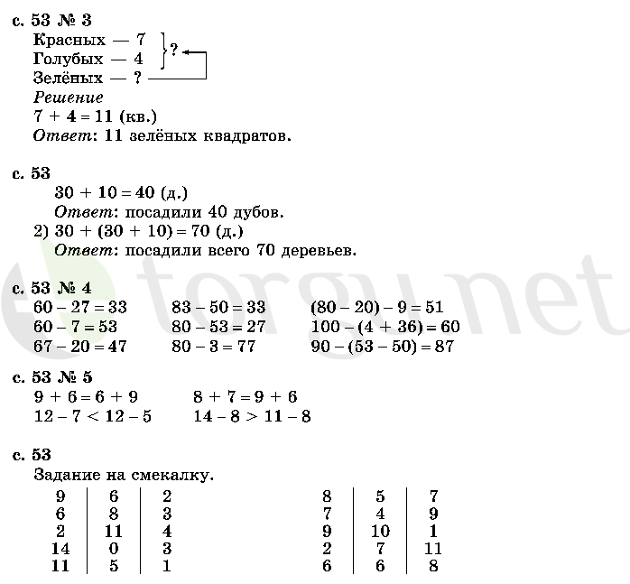 Страница (упражнение) 53 учебника. Страница 53 ГДЗ решебник по математике 2 класс Моро, Волкова, Степанова