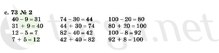 Страница (упражнение) 73 учебника. Страница 73 ГДЗ решебник по математике 2 класс Моро, Волкова, Степанова
