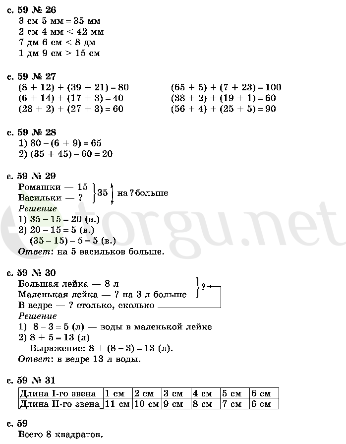 Страница (упражнение) 59 учебника. Страница 59 ГДЗ решебник по математике 2 класс Моро, Волкова, Степанова