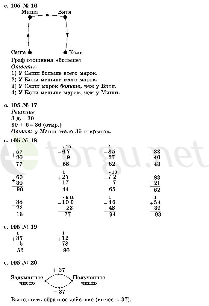 Страница (упражнение) 105 учебника. Страница 105 ГДЗ решебник по математике 2 класс Рудницкая, Юдачёва