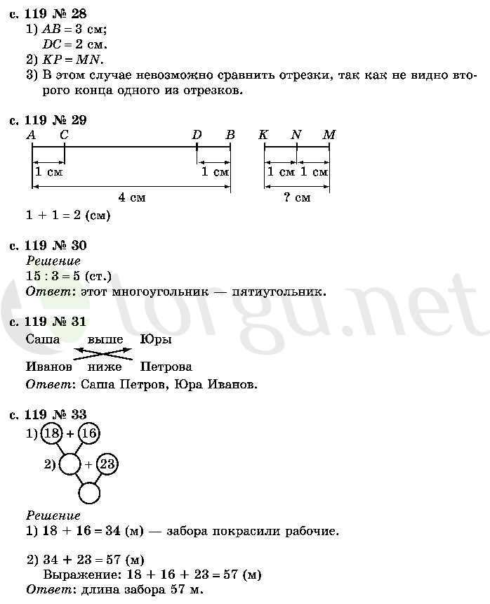 Страница (упражнение) 119 учебника. Страница 119 ГДЗ решебник по математике 2 класс Рудницкая, Юдачёва