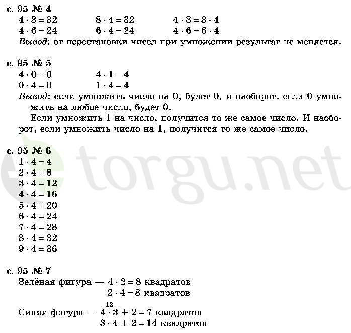 Страница (упражнение) 95 учебника. Страница 95 ГДЗ решебник по математике 2 класс Рудницкая, Юдачёва