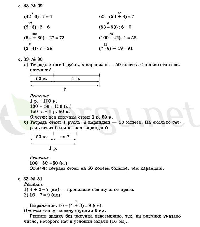 Страница (упражнение) 33 учебника. Страница 33 ГДЗ решебник по математике 2 класс Рудницкая, Юдачёва
