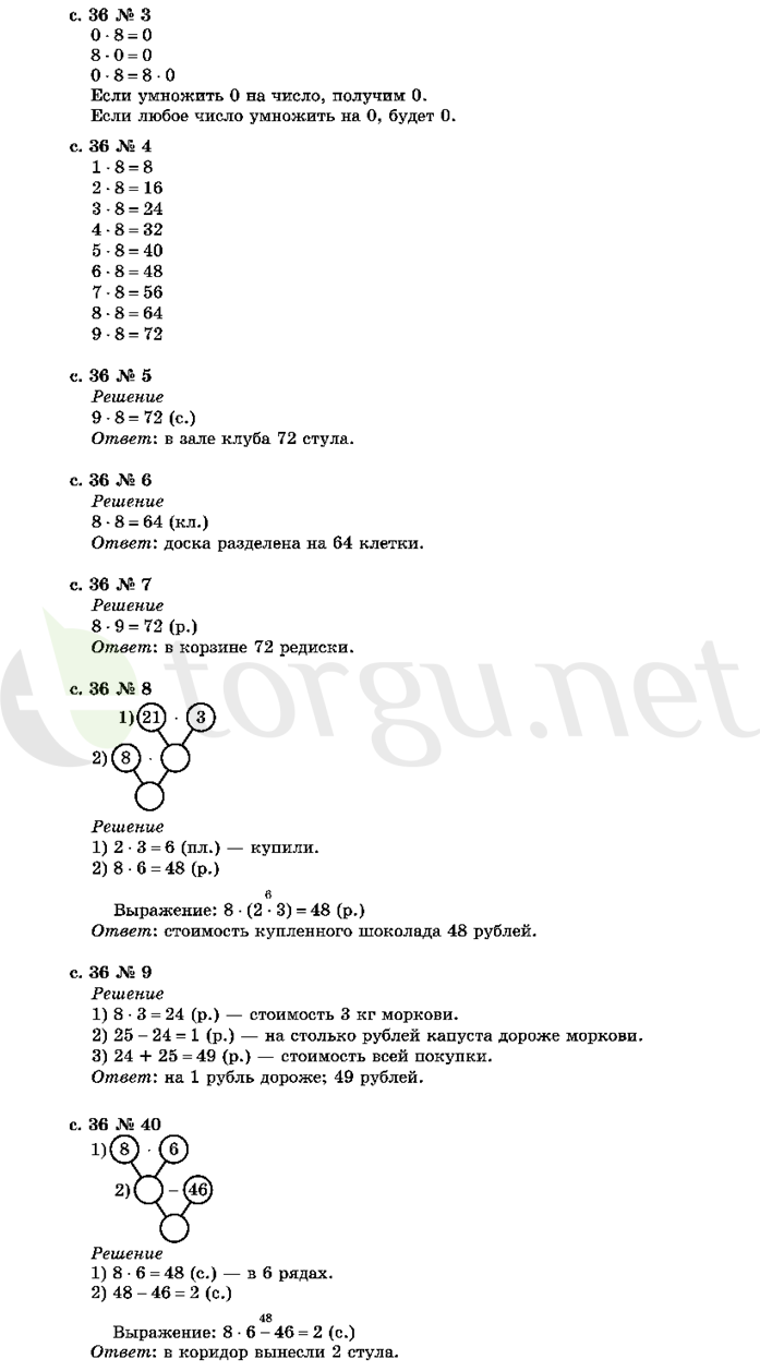 Страница (упражнение) 36 учебника. Страница 36 ГДЗ решебник по математике 2 класс Рудницкая, Юдачёва