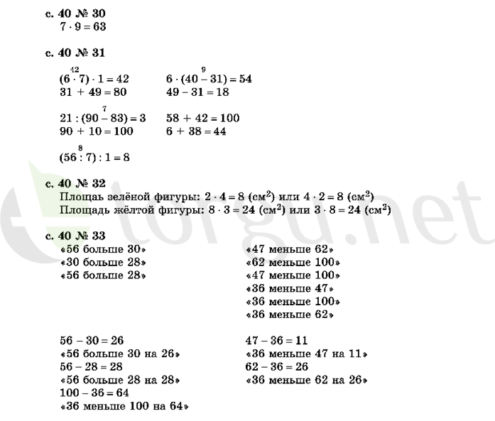 Страница (упражнение) 40 учебника. Страница 40 ГДЗ решебник по математике 2 класс Рудницкая, Юдачёва