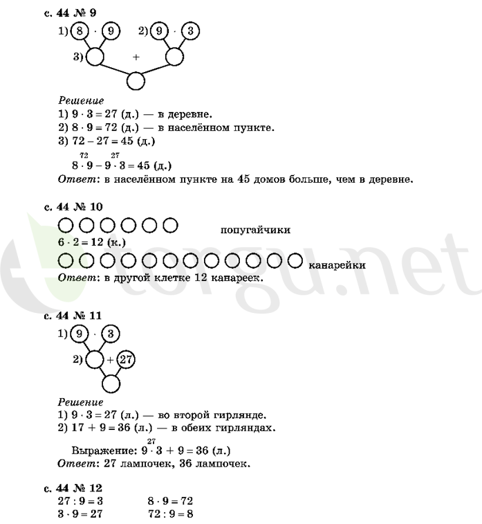 Страница (упражнение) 44 учебника. Страница 44 ГДЗ решебник по математике 2 класс Рудницкая, Юдачёва