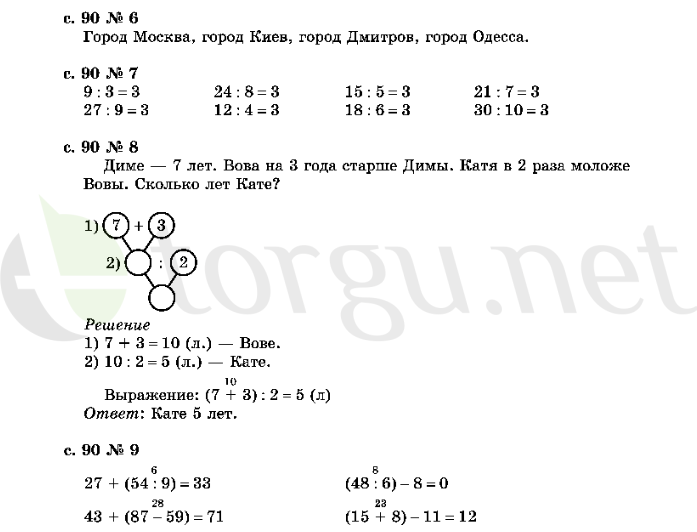 Страница (упражнение) 90 учебника. Страница 90 ГДЗ решебник по математике 2 класс Рудницкая, Юдачёва