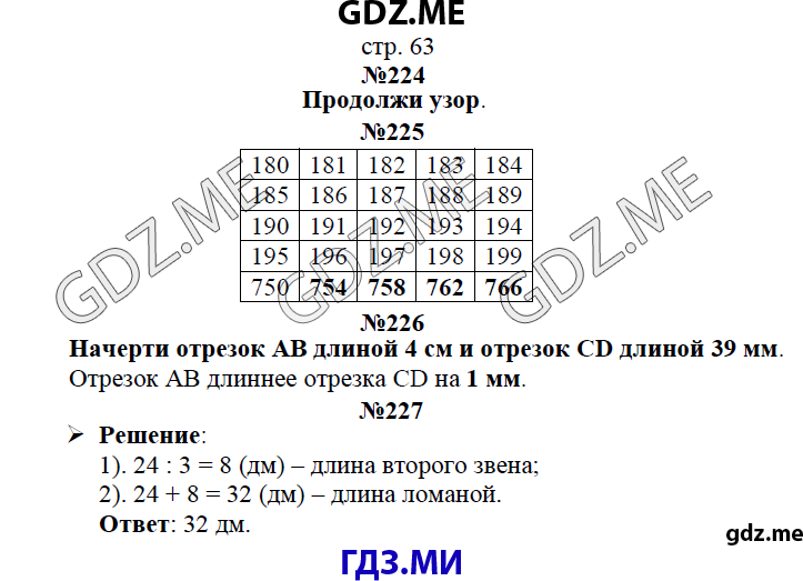 Страница (упражнение)  63 рабочей тетради. Страница  63 ГДЗ рабочая тетрадь по математике 3 класс Рудницкая Юдачева