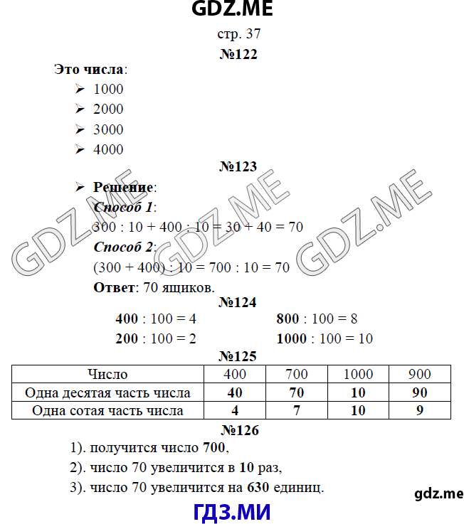 Страница (упражнение)  37 рабочей тетради. Страница  37 ГДЗ рабочая тетрадь по математике 3 класс Рудницкая Юдачева