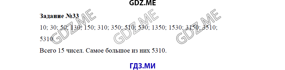 Страница (упражнение) 33 учебника. Ответ на вопрос упражнения 33 ГДЗ решебник по математике 5 класс Бунимович задачник