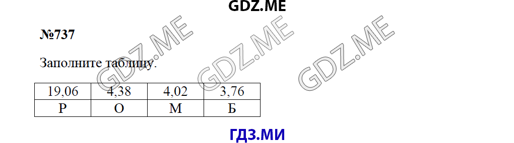 Страница (упражнение) 737 учебника. Ответ на вопрос упражнения 737 ГДЗ решебник по математике 5 класс Зубарева Мордкович