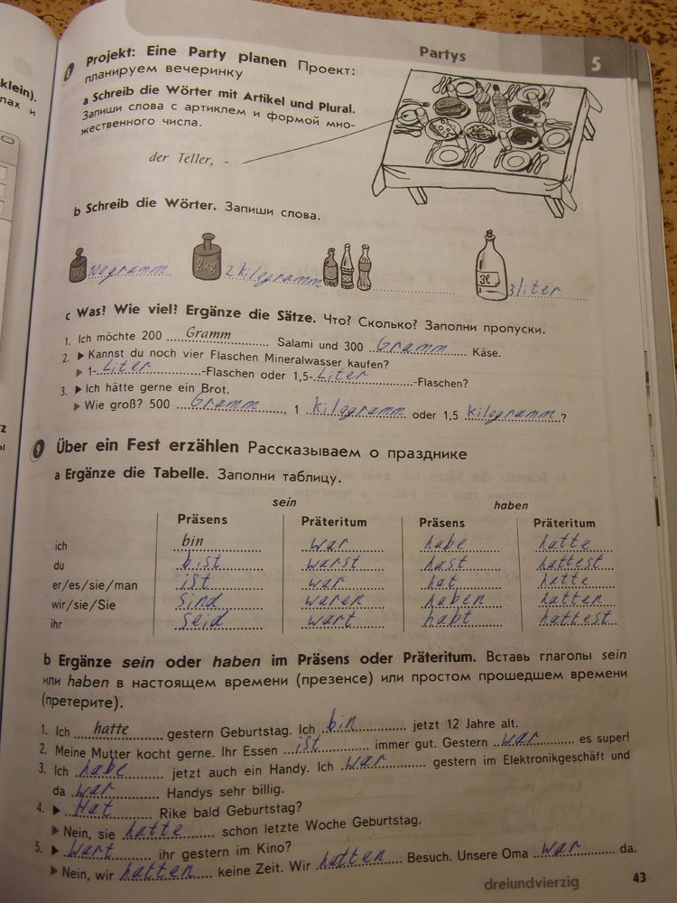 Страница (упражнение) 43 рабочей тетради. Страница 43 ГДЗ рабочая тетрадь по немецкому языку 6 класс Аверин, Джин, Рорман