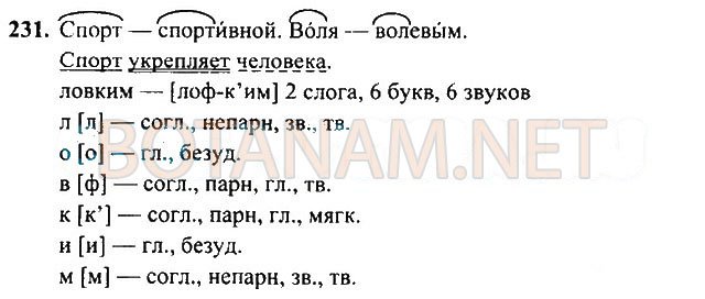 Страница (упражнение) 231 учебника. Ответ на вопрос упражнения 231 ГДЗ Решебник по Русскому языку 3 класс Рамзаева