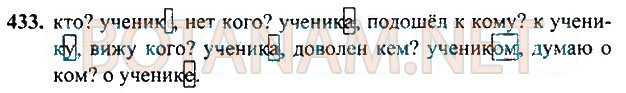 Страница (упражнение) 433 учебника. Ответ на вопрос упражнения 433 ГДЗ Решебник по Русскому языку 3 класс Рамзаева
