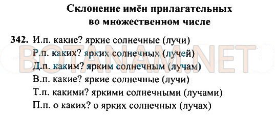 Страница (упражнение) 342 учебника. Ответ на вопрос упражнения 342 ГДЗ Решебник по Русскому языку 4 класс Рамзаева