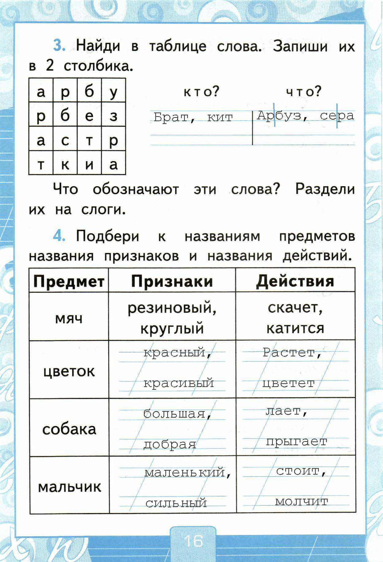 Страница (упражнение) 16 рабочей тетради. Страница 16 ГДЗ рабочая тетрадь-тренажер по русскому языку 1 класс Тихомирова Тихомирова