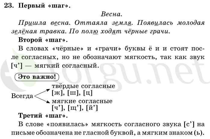 Страница (упражнение) 23 учебника. Ответ на вопрос упражнения 23 ГДЗ решебник по русскому языку 1 класс Первые уроки Бунеев, Бунеева, Пронина