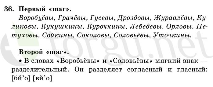 Страница (упражнение) 36 учебника. Ответ на вопрос упражнения 36 ГДЗ решебник по русскому языку 1 класс Первые уроки Бунеев, Бунеева, Пронина