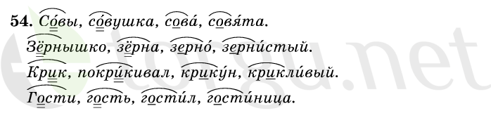 Страница (упражнение) 54 учебника. Ответ на вопрос упражнения 54 ГДЗ решебник по русскому языку 1 класс Первые уроки Бунеев, Бунеева, Пронина