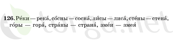 Страница (упражнение) 126 учебника. Ответ на вопрос упражнения 126 ГДЗ решебник по русскому языку 1 класс Рамзаева