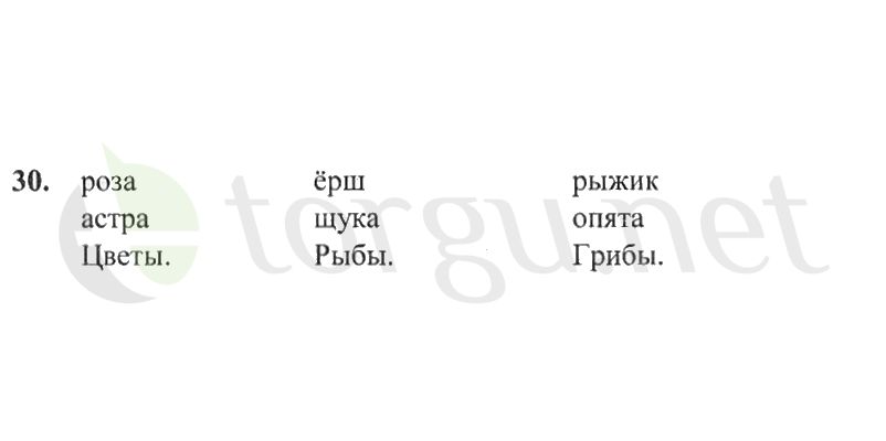 Страница (упражнение) 30 рабочей тетради. Страница 30 ГДЗ рабочая тетрадь по русскому языку 2 класс Канакина