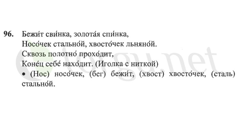 Страница (упражнение) 96 рабочей тетради. Страница 96 ГДЗ рабочая тетрадь по русскому языку 2 класс Канакина