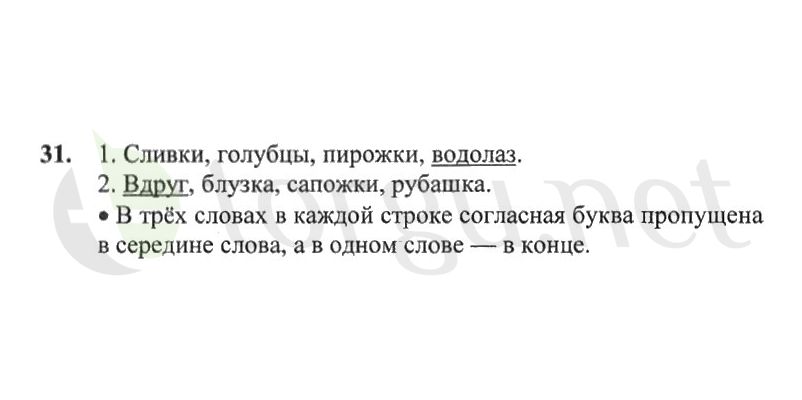 Страница (упражнение) 31 рабочей тетради. Страница 31 ГДЗ рабочая тетрадь по русскому языку 2 класс Канакина