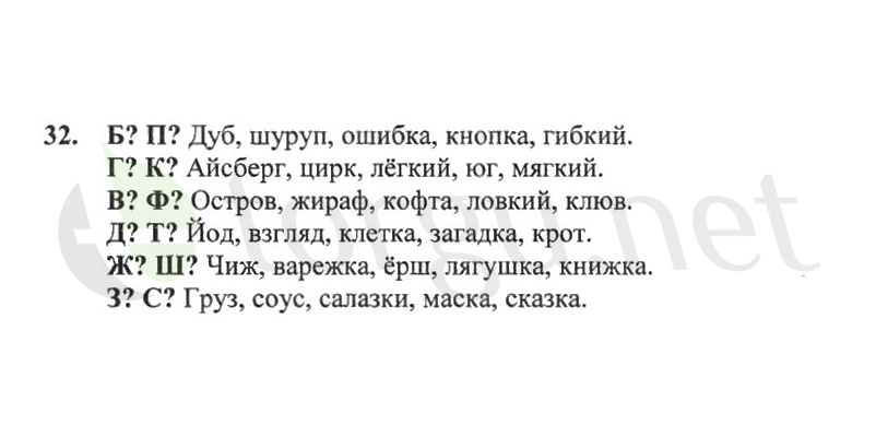 Страница (упражнение) 32 рабочей тетради. Страница 32 ГДЗ рабочая тетрадь по русскому языку 2 класс Канакина