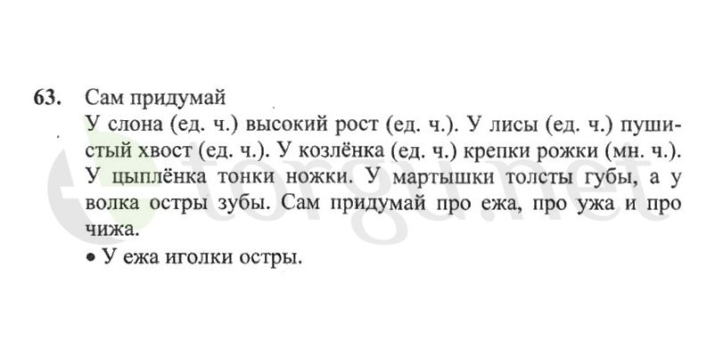 Страница (упражнение) 63 рабочей тетради. Страница 63 ГДЗ рабочая тетрадь по русскому языку 2 класс Канакина