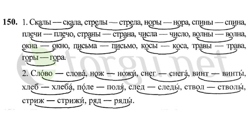 Страница (упражнение) 150 учебника. Ответ на вопрос упражнения 150 ГДЗ решебник по русскому языку 2 класс Канакина, Горецкий