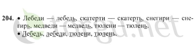 Страница (упражнение) 204 учебника. Ответ на вопрос упражнения 204 ГДЗ решебник по русскому языку 2 класс Канакина, Горецкий