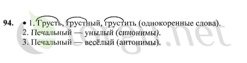 Страница (упражнение) 94 учебника. Ответ на вопрос упражнения 94 ГДЗ решебник по русскому языку 2 класс Канакина, Горецкий