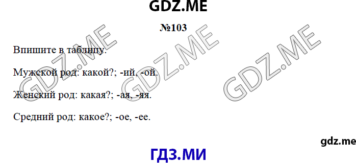 Страница (упражнение) 103 рабочей тетради. Страница 103 ГДЗ рабочая тетрадь по русскому языку 3 класс Канакина