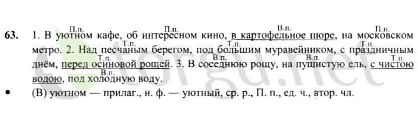 Страница (упражнение) 63 рабочей тетради. Страница 63 ГДЗ рабочая тетрадь по русскому языку 4 класс Канакина