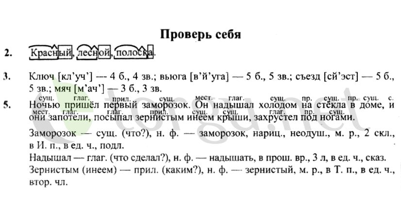 Страница (упражнение) Проверь себя учебника. Ответ на вопрос упражнения Проверь себя ГДЗ решебник по русскому языку 4 класс Канакина, Горецкий