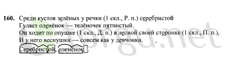 Страница (упражнение) 160 учебника. Ответ на вопрос упражнения 160 ГДЗ решебник по русскому языку 4 класс Канакина, Горецкий