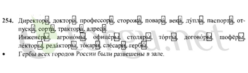 Страница (упражнение) 254 учебника. Ответ на вопрос упражнения 254 ГДЗ решебник по русскому языку 4 класс Канакина, Горецкий