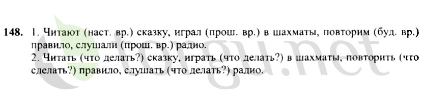 Страница (упражнение) 148 учебника. Ответ на вопрос упражнения 148 ГДЗ решебник по русскому языку 4 класс Канакина, Горецкий