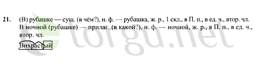 Страница (упражнение) 21 учебника. Ответ на вопрос упражнения 21 ГДЗ решебник по русскому языку 4 класс Канакина, Горецкий