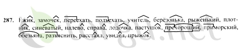 Страница (упражнение) 287 учебника. Ответ на вопрос упражнения 287 ГДЗ решебник по русскому языку 4 класс Канакина, Горецкий