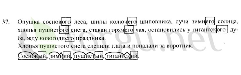 Страница (упражнение) 37 учебника. Ответ на вопрос упражнения 37 ГДЗ решебник по русскому языку 4 класс Канакина, Горецкий
