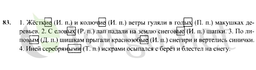 Страница (упражнение) 83 учебника. Ответ на вопрос упражнения 83 ГДЗ решебник по русскому языку 4 класс Канакина, Горецкий