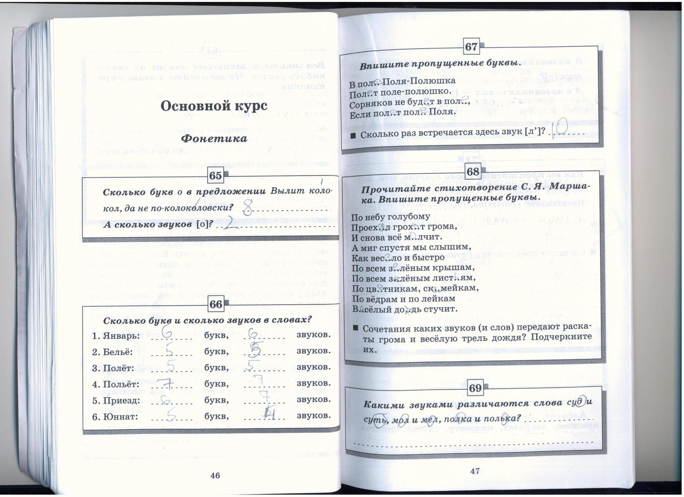 Страница (упражнение) 46-47 рабочей тетради. Страница 46-47 ГДЗ рабочая тетрадь по русскому языку 5 класс Бабайцева, Беднарская